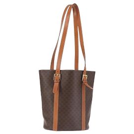 Céline Sac seau Celine Triomphe en toile enduite petit Marron