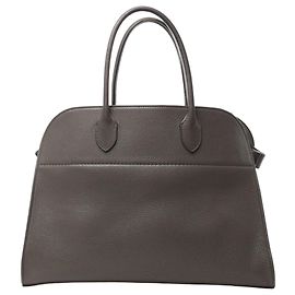 Bolso de cuero Soft Margaux 15 de The Row en gris Gris