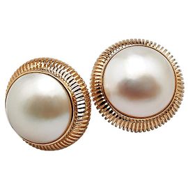 Tasaki Orecchini in Perla Mabe Au750 D'oro Metallico
