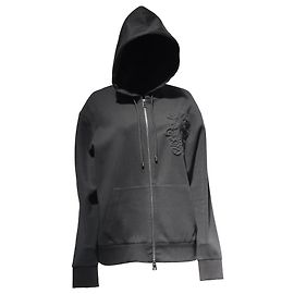 Sudadera con capucha con cremallera en algodón negro con logo en relieve Etro Negro