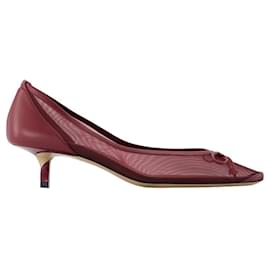 Jacquemus-Tourni B Pumps - Jacquemus - Leather - Burgundy-Red,Dark red