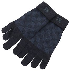 Strickhandschuhe Damier Gon Petite Graphite von Louis Vuitton Grau