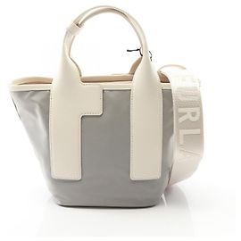 Bolsa 2 em 1 de nylon e couro Furla PIUMA Cinza