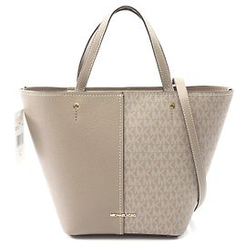 Bolsa Tote Grande Flora em Couro PVC da Michael Kors Marrom Bege