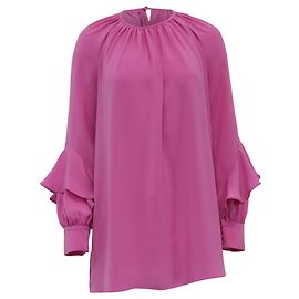 Blouse Ombrosa à volants en triacétate rose de Max Mara Studio Marron Rose
