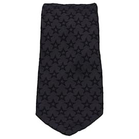 Givenchy-Givenchy Star-Embroidered Neck Tie in Grey Silk-Grey