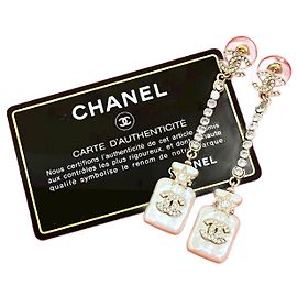 Boucles d'oreilles en forme de flacon de parfum Chanel Doré Métallisé