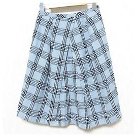 Autre Marque Sally Scott Check Linen Blend Skirt Blue
