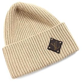 Gorro de lana LV Louis Vuitton Castaño Beige