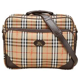 Bolsa 2 em 1 em lona e couro com estampa Nova Check Shadow da Burberry Marrom Bege