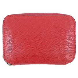 Portafoglio con zip Valextra in pelle di vitello morbida Rosso