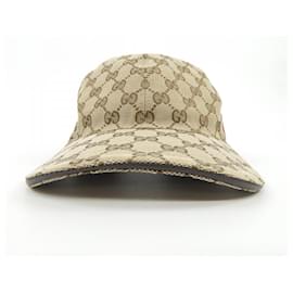 Gucci-Boné de beisebol em lona GG original da Gucci-Marrom,Bege