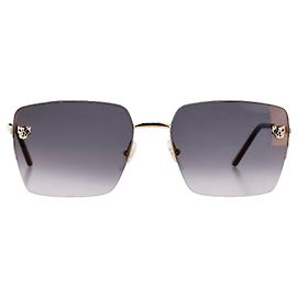 Gafas de sol cuadradas Panthère de Cartier en metal gris Gris