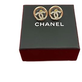 Boucles d'oreilles Chanel Coco Mark Doré Métallisé