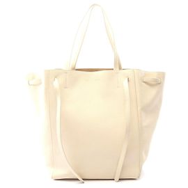 Céline Celine Leather Cabas Phantom Small Tote Bag White