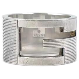 Gucci-GUCCI Silver SV925 G Wide Ring-Silvery,Metallic