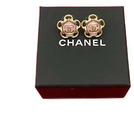 Boucles d'oreilles Fleur Marque Coco Chanel Doré Métallisé