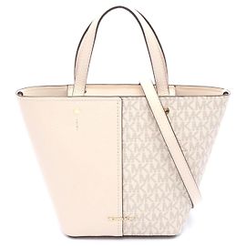 Borsa Tote Media FLORA di Michael Kors Bianco