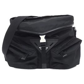 Prada 2VD062 Tessuto Vitello Shoulder Bag Black