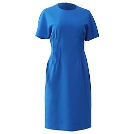 Hugo Boss Dituck Etuikleid mit Falten aus blauer Polyester Blau Hellblau