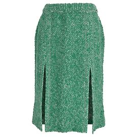 Stella Mc Cartney Falda midi de bouclé-tweed Stella McCartney en algodón verde Verde