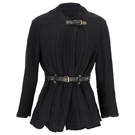 Isabel Marant Jacke mit Ledergürtel aus schwarzer Baumwolle Schwarz