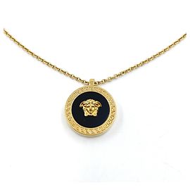 Collier Méduse en Émail Or Noir Givenchy Doré Métallisé