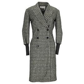 Chloé Check-Pattern Double-Breasted Coat in Multicolor Wool Multiple colors