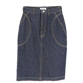 Alaïa Bleistiftrock aus blauer Denim Blau Hellblau