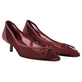 Jacquemus-Tourni B Pumps - Jacquemus - Leather - Burgundy-Red,Dark red