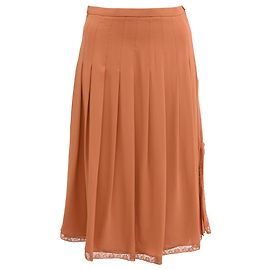 Jupe midi plissée Chloé en polyester orange Orange
