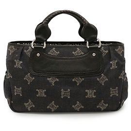 Céline Bolsa de mão Boogie em couro e denim Celine Preto