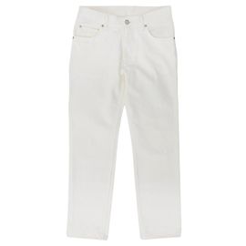 Calça de denim de algodão com logo LV da Louis Vuitton Branco