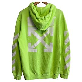 Off White Sweatshirt en coton avec imprimé flèche Off-White Autre Vert