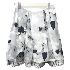 Falda plisada de seda con estampado floral monotono Christian Dior Otro Gris