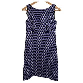 Prada Kleid mit geometrischem Muster Schwarz Lila