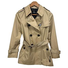 Coach Signature Lined Belted Short Trench Coat Beige
