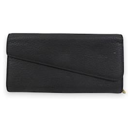 Dior-Christian Dior Diorissimo Rendez-vous Leather Long Wallet-Black,Purple