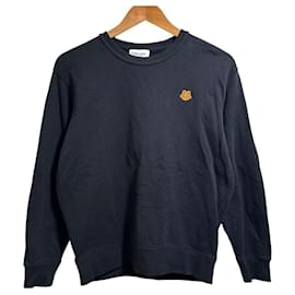 Baumwoll-Sweatshirt mit Kenzo Tiger-Patch Schwarz