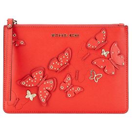 Clutch in pelle a farfalla Michael Kors Rosso