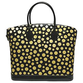 Bolso Louis Vuitton Lockit MM Vernis Dot Infinity Negro Amarillo