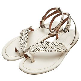 Coach Leather Sandals White