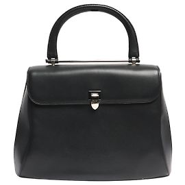 Mansur Gavriel Schwarze Leder-Handtasche Schwarz