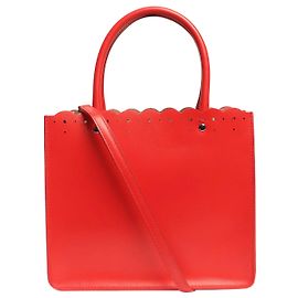 Alaïa Bolsa tote de couro cortada a laser Mina 20 vermelha Vermelho
