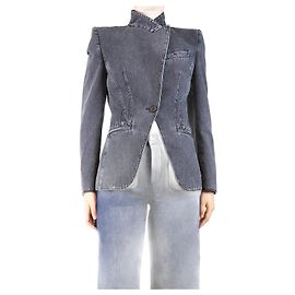 Alexander Mcqueen Dunkelgraue Jeansjacke - Größe UK 8 Grau