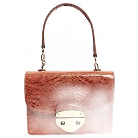 Autre Marque Brown lizard mini morgan bag Brown