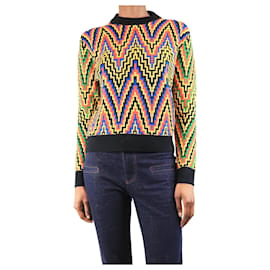 Autre Marque Pull en laine multicolore à zigzag - taille S Multicolore