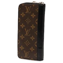 Louis Vuitton-Louis Vuitton Brown Monogram Macassar Vertical Zippy Wallet-Brown