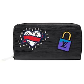 Louis Vuitton-Louis Vuitton Black Epi Patches Zippy Wallet-Black