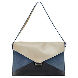 Céline Borsa a spalla tricolore Celine Diamond Clutch Nero Blu Beige